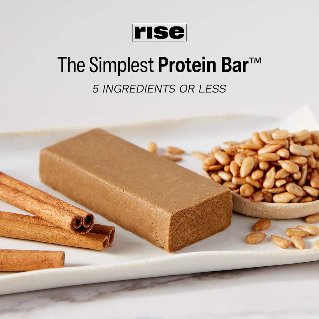 Rise Pea Protein Bar - Vegan Sunflower Cinnamon | Breakfast Bar & Protein Snack 17g Protein Just 5 Whole Food Ingredients Non-GMO Gluten-Free Soy Free 6