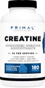 Primal Creatine Monohydrate (3,000 Mg, 180 Caps) - Micronized Creatine Supplement, 750mg Per Capsule, Great for Preworkout and Recovery - Gluten-Free, Non-GMO 2