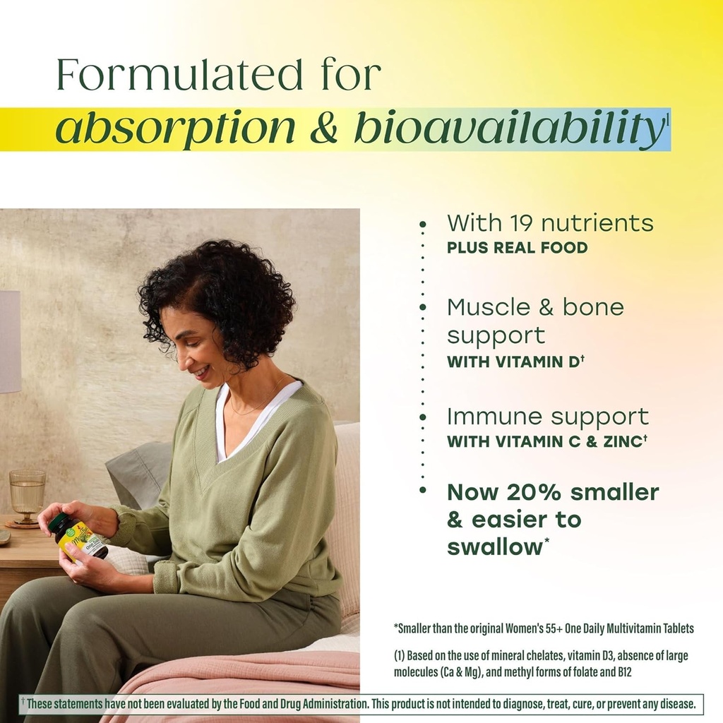 MegaFood Women's 55+ One Daily Multivitamin for Women - with Vitamin A, C, D3 & E for Optimal Aging Support - Plus Real Food - Bone & Immune Support Supplement - Vegetarian - 90 Tabs 5