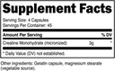 Primal Creatine Monohydrate (3,000 Mg, 180 Caps) - Micronized Creatine Supplement, 750mg Per Capsule, Great for Preworkout and Recovery - Gluten-Free, Non-GMO 3