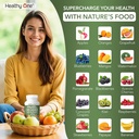 Healthy One Fruits & Veggies - 27 Balanced Whole Foods of Nature - Vitamins - Minerals - Antioxidants - Detox - Vegetables - Kale - Broccoli - Spinach - Beets - Raspberries - Multivitamin - 60 Serving 4