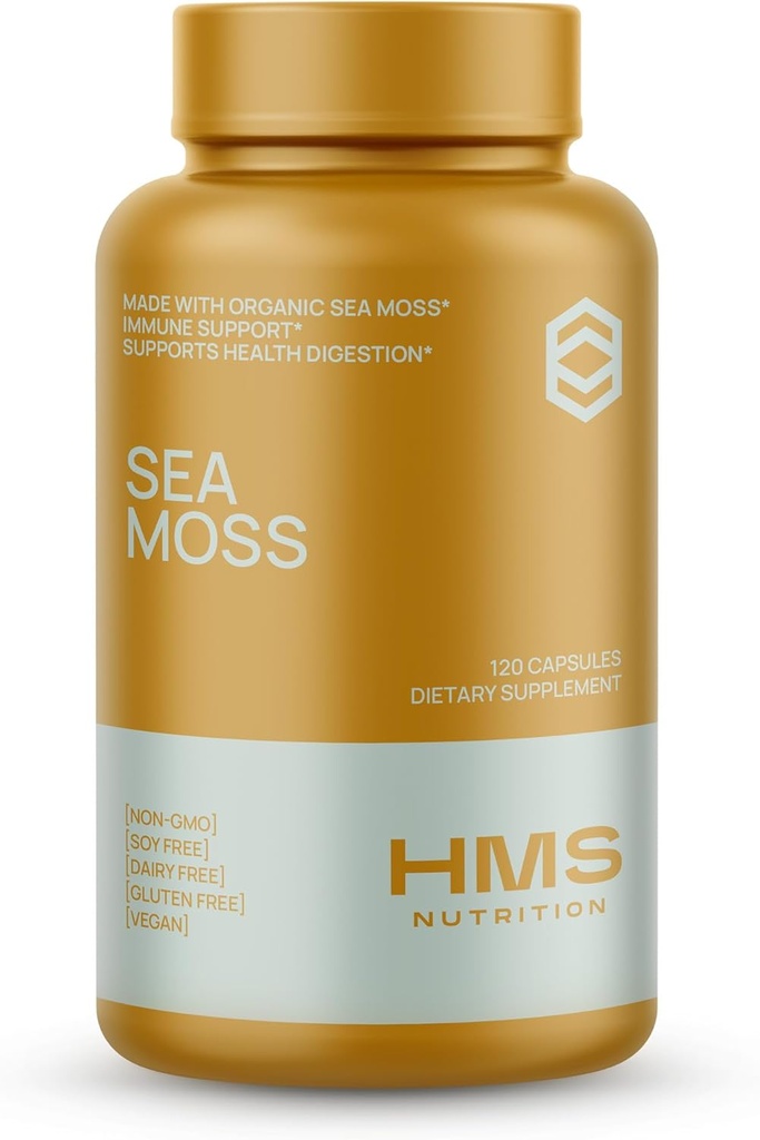 Organic Sea Moss Organic Bladderwrack Organic Burdock 120ct 60 Serving 2 Month Supple Vegetable Capsules 2