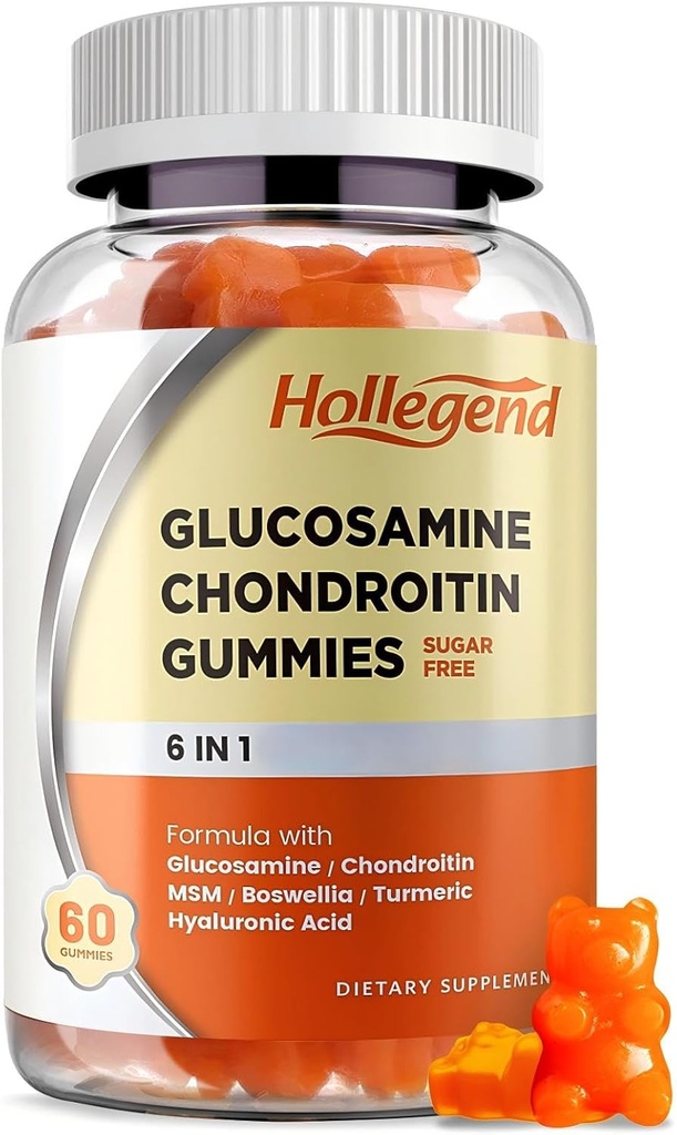 Glucosamine Chondroitin Gummies Sugar Free, Gummies Supplements for Adults Men & Women, 60 Count 2