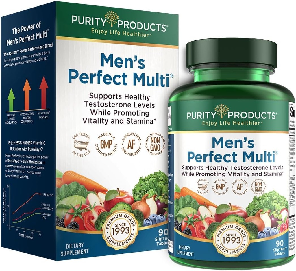 Purity Products Men's Perfect Multi from Vitamins, Minerals and Phytonutrients - Promotes Energy, Vitality and Stamina - Easy to Swallow - 90 Tablets 2