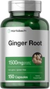 Horbäach Ginger Root Capsules 1500 mg | 150 Pills | Non-GMO, Gluten Free | Ginger Root Extract 2