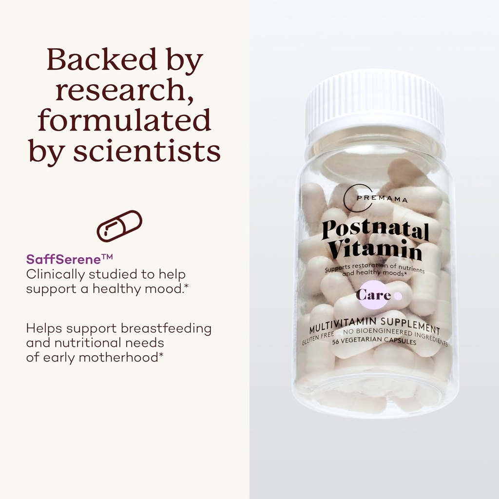 PREMAMA Postpartum Multivitamin with Vitamin B12 & Folate, Postnatal Support for Lactation and Breastfeeding, 28 Servings 5