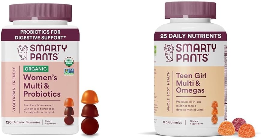 SmartyPants Organic Women's and Teen Girl Multivitamin Gummies with Omega-3, Vitamins, Minerals, 120 Count 2