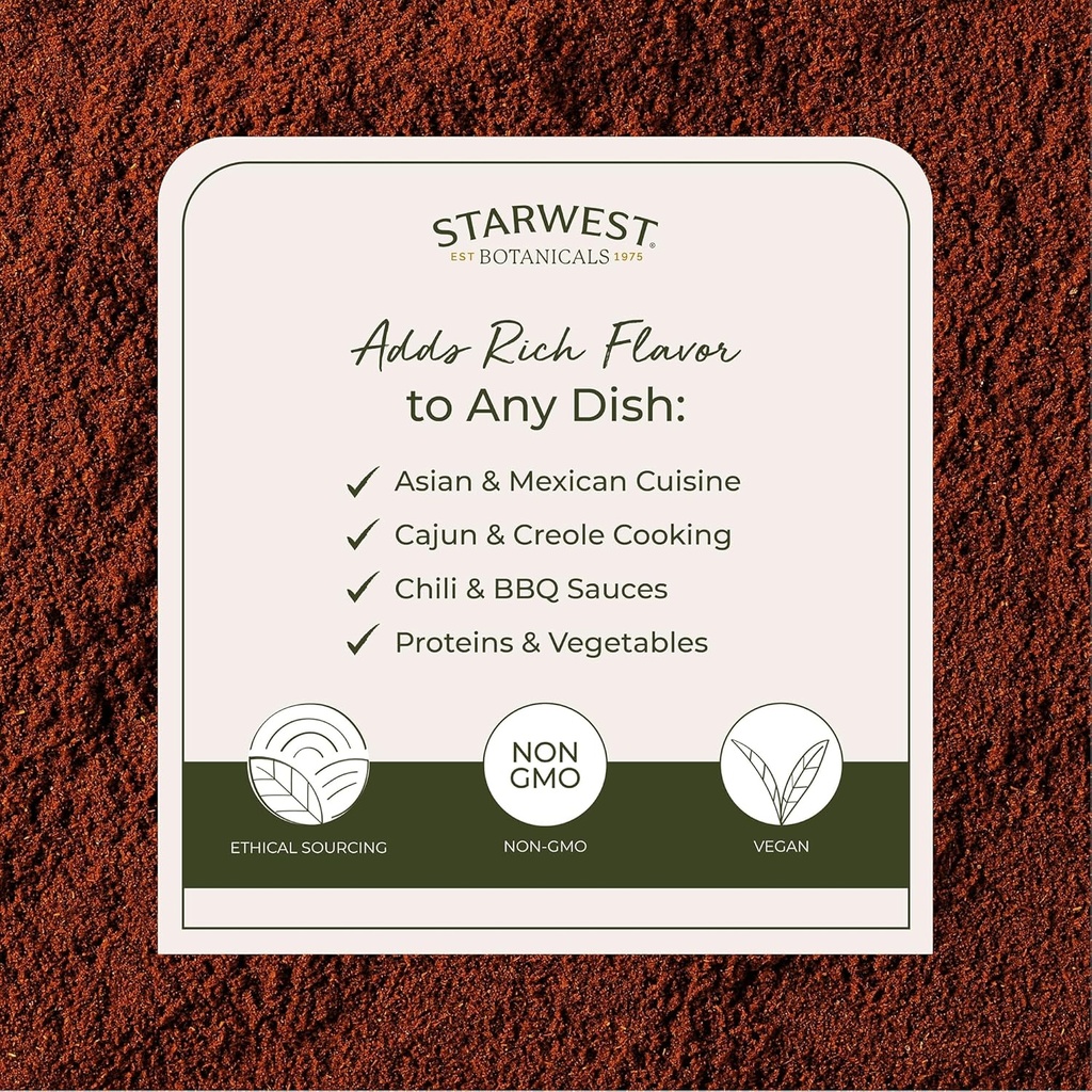 Starwest Botanicals Organic Cayenne Pepper Powder 35k HU - Adds Heat, Red Pepper Spice for Seasoning & Marinades, Derived from Capsaicin, Certified Kosher, Non-GMO - Bulk 1 lb Bag 4