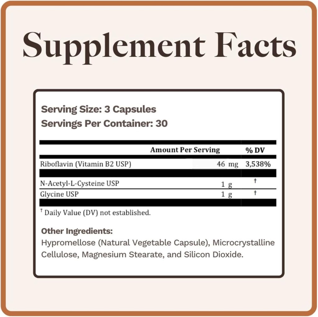 Utzy Naturals GlyNAC+ Supplement | 1,000mg of Glycine & NAC (N-Acetyl cysteine) | with Vitamin B2 Cofactor for Glutathione Production | 90 Capsules 3