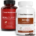Real Mushrooms RealClarity (60ct) and Reishi (90ct) Capsules Bundle - Mushroom Supplement for Mental Clarity, Focus, Relaxation, Sleep & Longevity - Vegan, Non-GMO, Verified Levels of Beta-Glucans 2