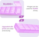 AUVON Weekly Pill Organizer with Effortless Opening Design, Arthritis Friendly Pill Box, BPA-Free Pill Organizer 7 Day, Cute & Portable Pill Case for Vitamins, Supplements and Medications 6