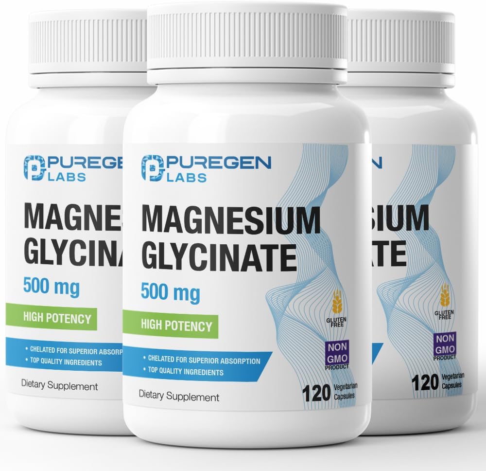 Magnesium Glycinate 500mg [High Potency] Veggie Caps, Chelated for Superior Absorption, Non-GMO, NO Gluten and Dairy, Supports Muscle, Joint, and Heart Health | Total 360 Capsules 2