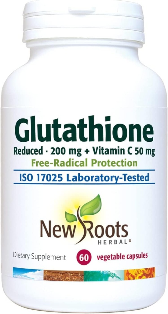 NEW ROOTS HERBAL Glutathione Supplement, 200 mg Reduced + Vitamin C (120 Veg Caps) | Free-Radical Protection | Gluten Free, Non-GMO Formulated and Made in Canada 2
