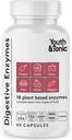 Youth & Tonic Digestive Enzymes with Amylase Bromelain Lipase Lactase Protease Papain - Advanced Digestion Plant Enzymes for Food Breakdown Gas Bloating Gut Health - Women & Men - 60 Vegetable Pills 2