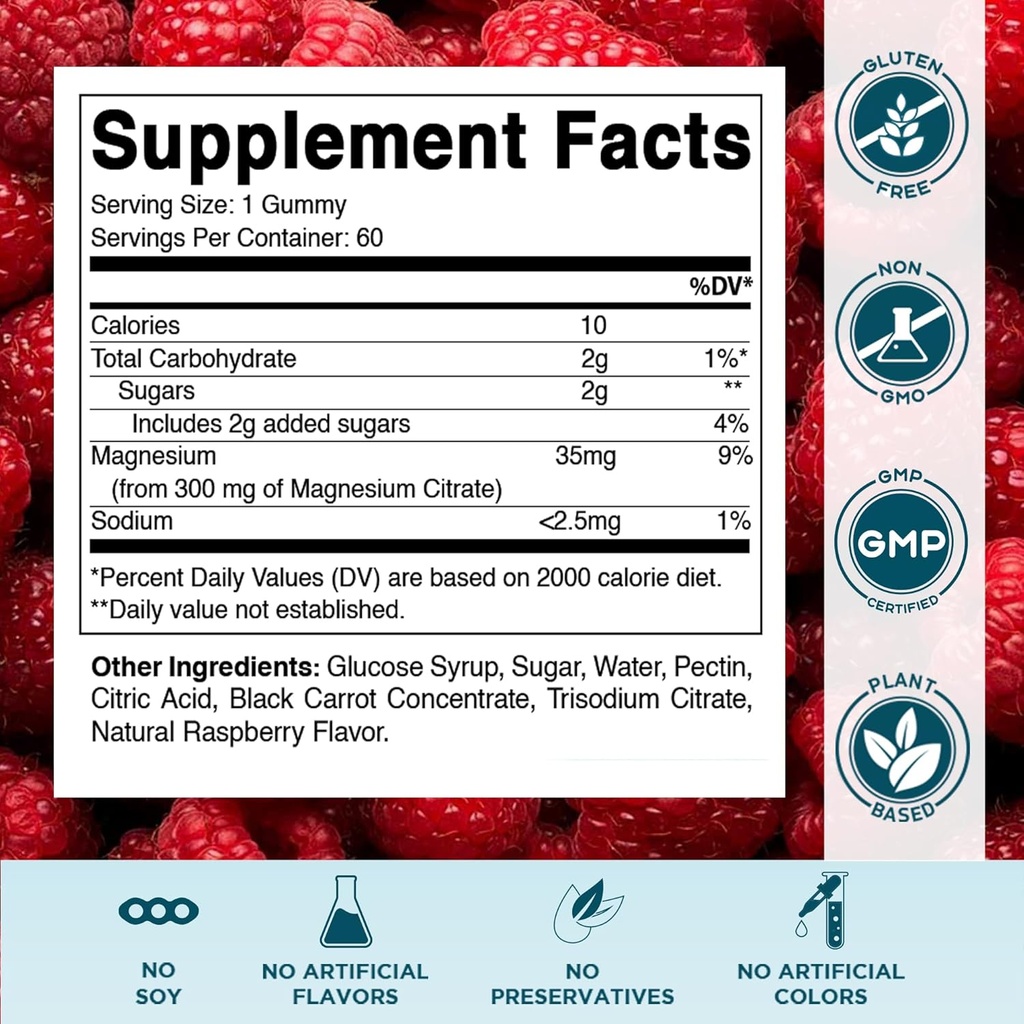 Vitamatic Kids Magnesium Calm Gummies - 60 Vegan Count - Great Tasting - Promote Healthy, Muscle, Bone, & Energy Support 3