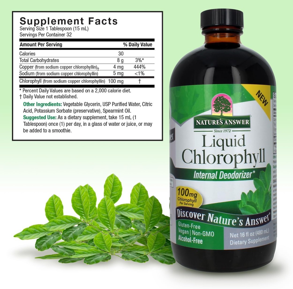 Nature's Answer Liquid Chlorophyll, 100 mg, 16 fl oz (480 ml) 4