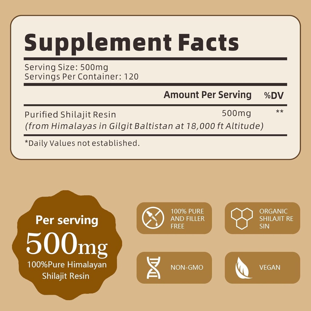 Shilajit Pure Himalayan Organic shilajit Resin with 85+ Humic Acid, Trace Minerals, and Fulvic Acid, Powerful Shilajit Gel for Men & Women, Premium Enhancer for Energy and Immune Support, 60g 3