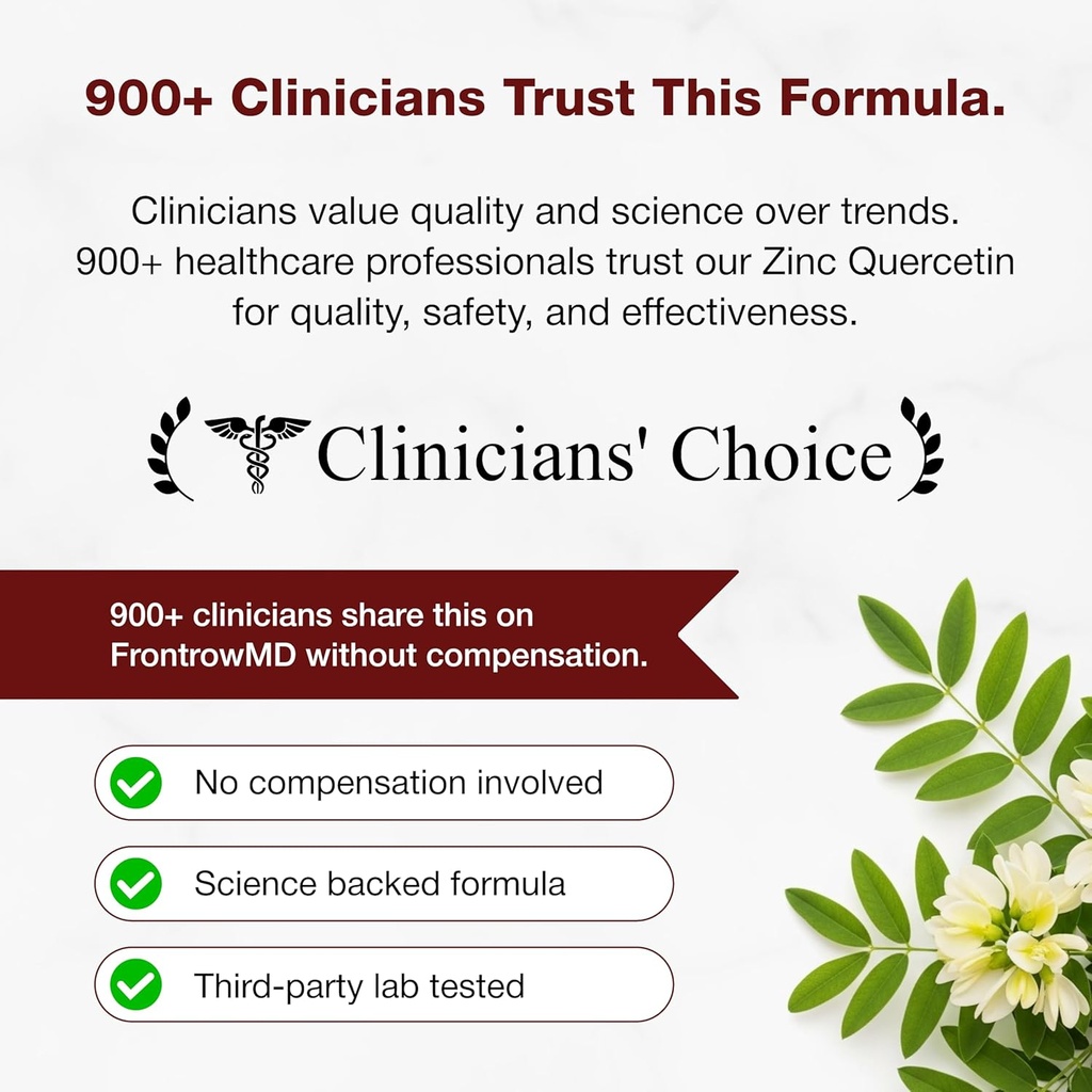 Sandhu's Zinc Quercetin 120 Vegetarian Capsules (Pack of 2) | Zinc Supplements for Antioxidant Immune Support for Men and Women | Gluten, Soy, Dairy Free 5