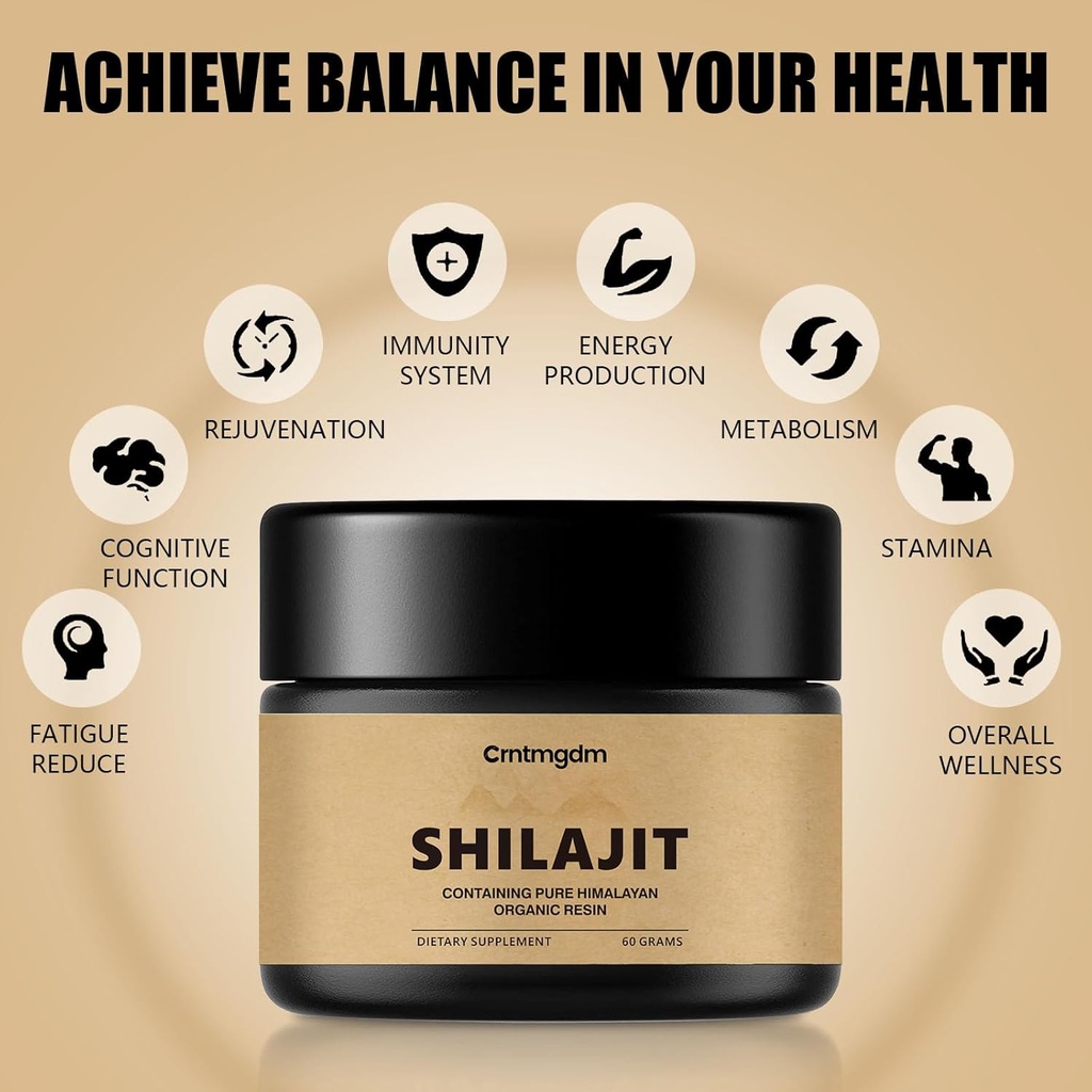 Shilajit Pure Himalayan Organic shilajit Resin with 85+ Humic Acid, Trace Minerals, and Fulvic Acid, Powerful Shilajit Gel for Men & Women, Premium Enhancer for Energy and Immune Support, 60g 5