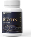Puregen Labs Biotin 10,000 MCG Supports Healthy Hair, Skin & Nails - High Potency Beauty Support - Non-GMO, Gluten Free | 360 Vegetarian Tablets 2