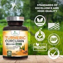 Turmeric Curcumin Supplement 2600mg - 95% Curcuminoids with Organic Turmeric & BioPerine Black Pepper Extract for Best Absorption, Natural Vegan Joint Support, Non-GMO, Bottled in USA - 180 Capsules 5