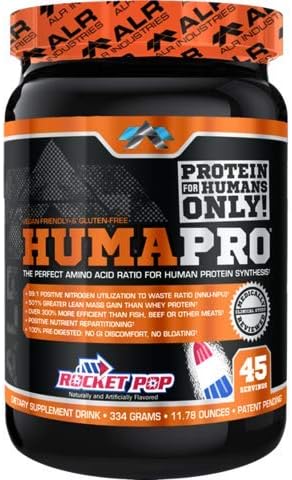 Humapro by ALR Industries Premium Protien Powder, Rocket Pop, 334 Grams, HumaPro Protein Powder for 510% Greater Lean Mass - Delicious Fruit Flavored Supplement Drink Mix, Perfect Amino Acid Ratio, 30 2