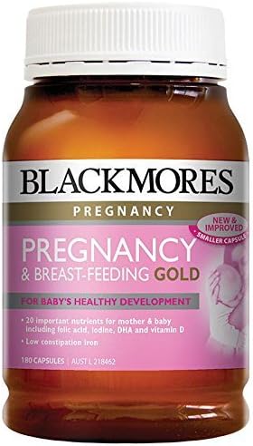 Blackmores Pregnancy & Breastfeeding Gold 180 Caps Health Supplement Essential Nutrients for Mother and Baby, DHA Fish Oil 2
