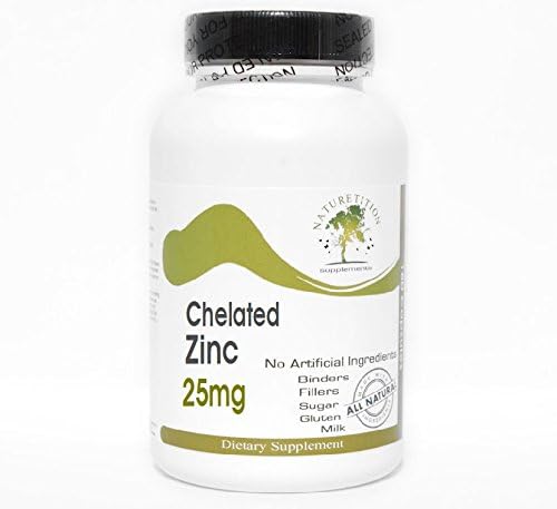 Chelated Zinc 25mg ~ 200 Capsules - No Additives ~ Naturetition Supplements 2