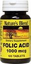 Nature's Blend Folic Acid 1000 mcg 100 Tabs Pack of 2 2