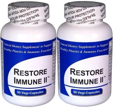 Restore Immune II (2-Pack contains a total of 180 capsules) CONTAINS NO "Beef Bovine Gelatin Capsules" or Common Fillers like Silicon Dioxide or Magnesium Stearate*- We use Kosher & Vegetarian Caps 2