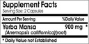 Yerba Mansa 900mg ~ 90 Capsules - No Additives ~ Naturetition Supplements 3