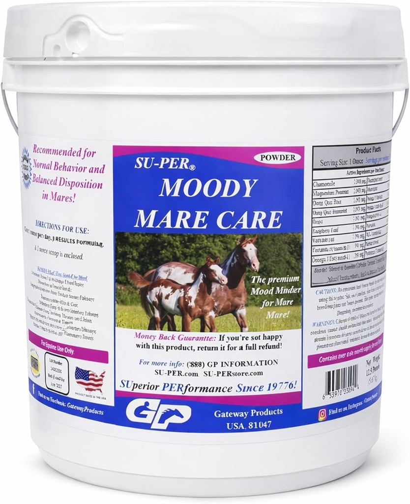 SU-PER Moody Mare Care Powder - Herbal Blend for Balanced Disposition & Normal Behavior in Horses - 2.5 lbs (2 Pack) 3