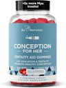Concepción para sus Gummies de Fertilidad - Suplementos de Fertilidad para Mujeres con Myo Inositol, Folate &amp; más Nutrientes Esenciales - Delicious Juicy Strawberry Hormon Balance Vitaminas, 75 ct Pectin Gummies