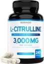 L Citrulline 3000mg Suplemento (240 cápsulas) Apoyo L Arginine & Nitric Oxide Pills - L-Citrulline Para Hombres &amp; Mujeres - Muscle Recovery &amp; Pump Suplemento - 3er Parte Tested, Vegan, Non-GMO - USA Made