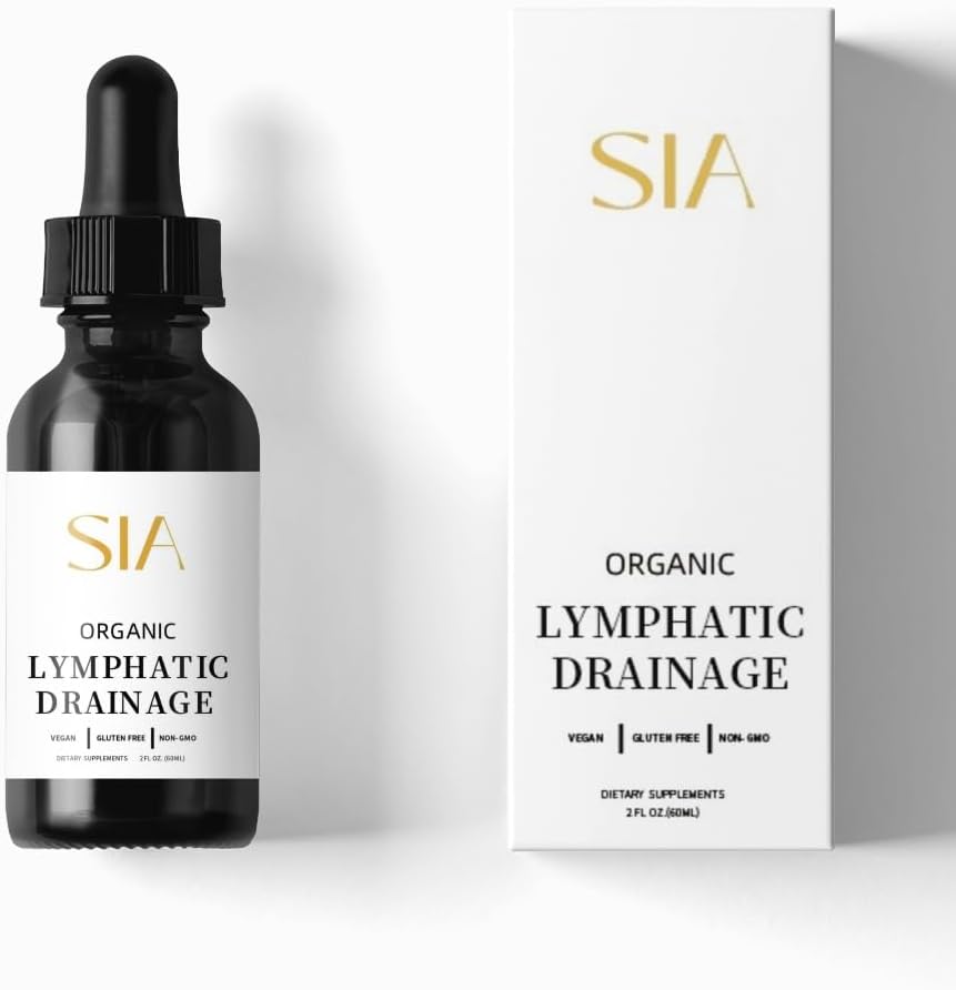 New Advanced Herbal Formula | SIA Organic Lymphatic Drainage Drops Supplements 2 Fl. Oz - Immune Support, Lymphatic Detox & Cleanse | Non-GMO | Vegan |