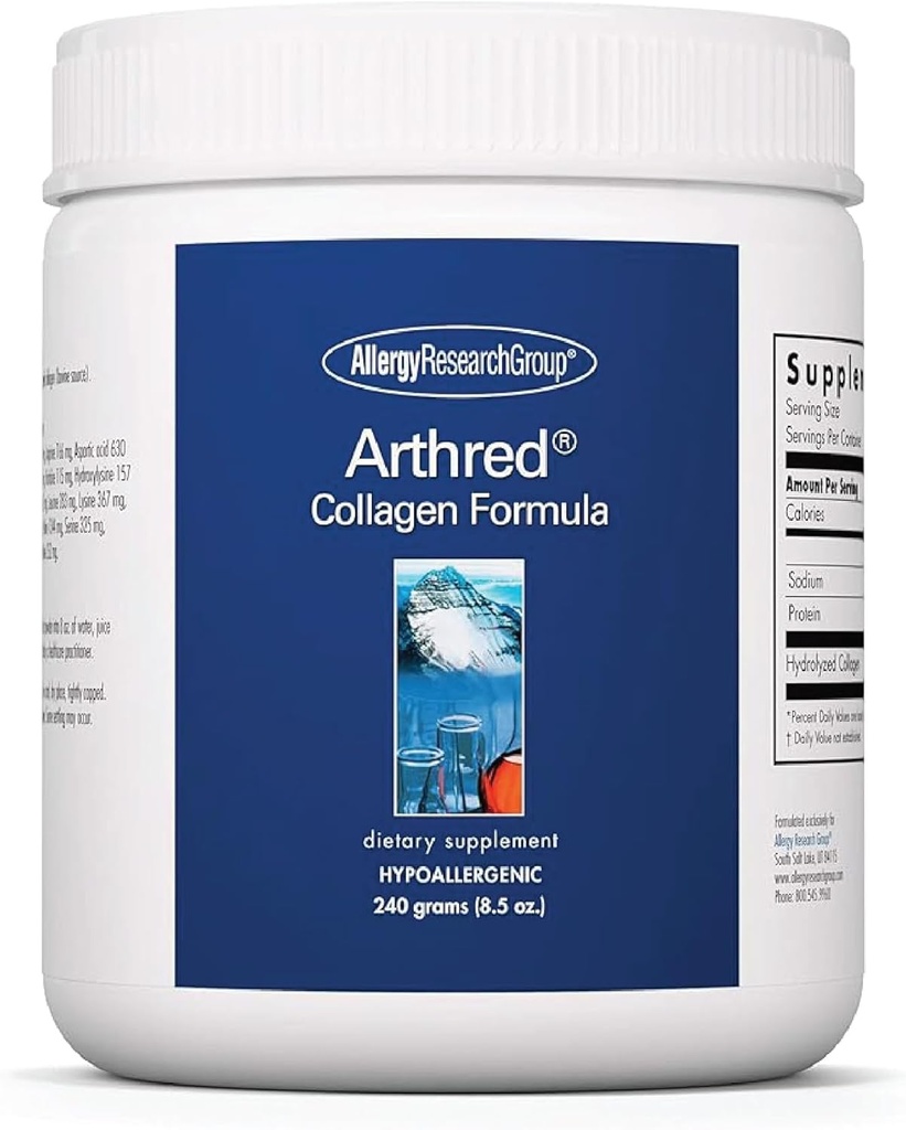Allergy Research Group Arthred Supplement - Collagen Powder for Men &amp; Women, 10.5g Collagen Peptides, Bovine Sourced, Arthred Powder, Collagen Formula, Hydrolyzed Collagen - 8.5 Oz