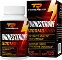 Booster de testosterona, Turkesterone Suplemento 1300mg Ultra High Strength (Ajuga Turkestanica Extract Std. to 20% Testosterone), para Athletic Performance & Muscle Mass,120 cápsulas