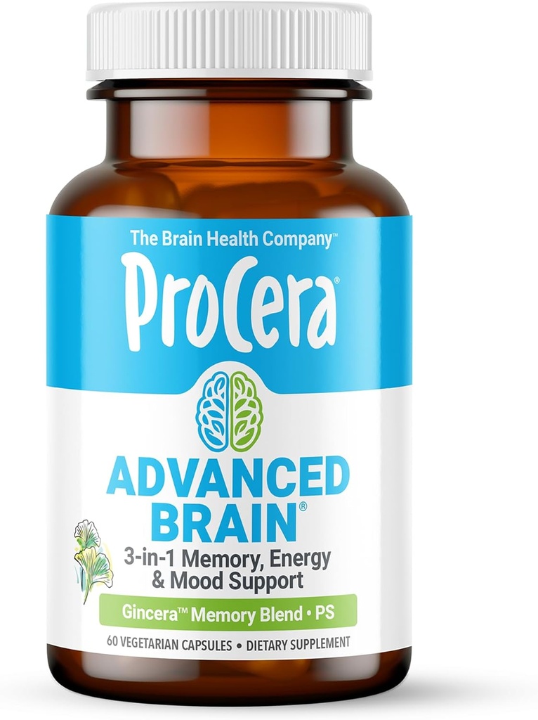 Procera Advanced Brain - Actuación rápida - Ingredientes apoyados por 100+ Estudios - Mejorar la memoria, Recordar - Concentración - Borja Fog - Claridad mental - Lentas Cognitive Decline - 60 Conde
