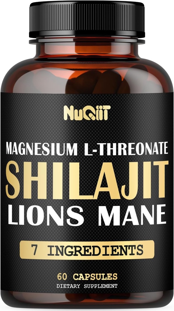 Shilajit Pure Himalayan Organic with Magnesium, Lions Mane, and Men Health Complex as Ashwagandha, Maca Root &amp; More - Support Immunity, Brain Health & Positive Mood - 60 Capsules