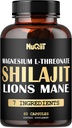 Shilajit Pure Himalayan Organic with Magnesium, Lions Mane, and Men Health Complex as Ashwagandha, Maca Root &amp; More - Support Immunity, Brain Health & Positive Mood - 60 Capsules