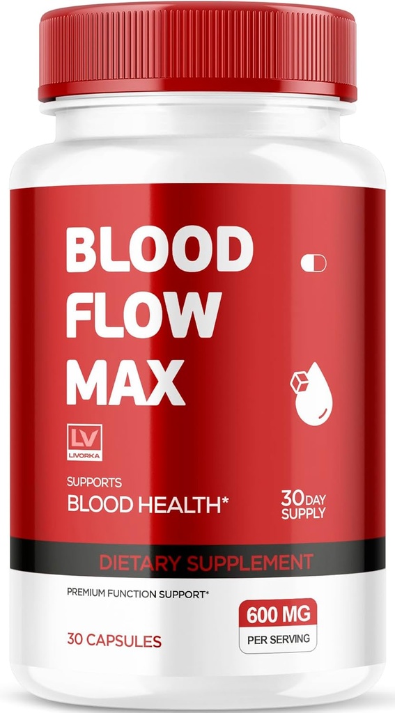 LIVORKA Blood Flow Max, Blood Flow Max Capsules, Blood Flow Max Blood Support, BloodFlow Max, Blood Flow Capsules for Generall Wellness, Blood Flow Max Pills, 30 cápsulas para 1 mes