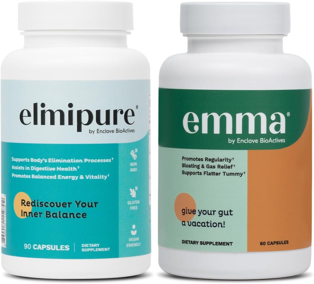 Emma Gut Health &amp; Elimipure Cleanse Bundle – Full Digestive Detox Bundle for Bloating, Metabolism, and Microbiome Support ← Leaky Gut Repair, Colon Cleanse & IBS Relief