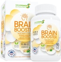Suplemento Nootropics Natural Booster de Cerebro - Foco de Mejora, Memoria, Claridad, Energía y Reducir el Olvídate Anti-Aging para Mujeres Hombres, Guarana, Ginseng, Rhodiola Extract Vegan 90 cápsulas