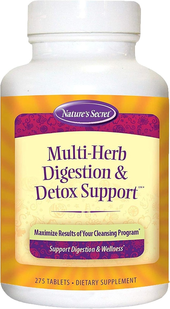 El Secreto de la Naturaleza Multi Herb Digestión " Apoyo Detox - Promueve Función Digestiva Saludable, Rejuvenecimiento " Limpieza poderosa con Alfalfa, Dandelion, Fennel, Té Verde " Más - 275 Cuadros