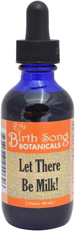 Botánicos de la Canción de Nacimientos Let There Be Milk! Herbal Breastfeeding Tincture to Support Breast Milk Supply for Lactating and Pumping Moms with Fenugreek and Goat's Rue, 2oz Bottle