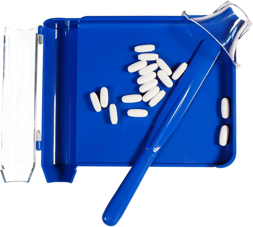 Trayectoria de píldoras de alta calidad con espátula - más grande Tray y la guía agregada Cap, Conveniente Pill contando bandeja para más píldoras cada vez, No más cayendo