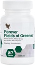 Forever Living - Campos de Verdes, Superalimentos Verdes Suplemento con Barley Grass, Trigo Grass y Alfalfa para Limpieza y Alcalización, 80 Tablets