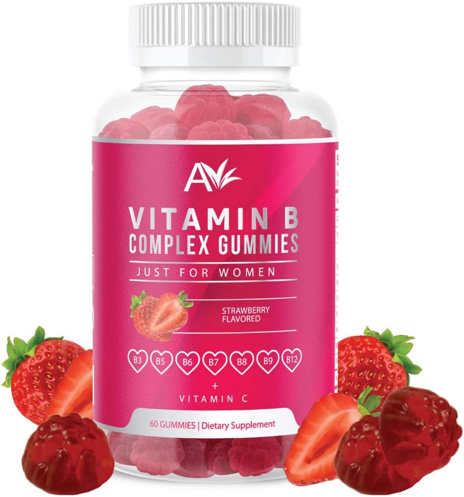Complejo Avilana Vitamina B Just for Women Vegan Gummies with Vitamin B12, B7 (Biotin), B6, B3 (Niacin), B5, B6, B8, B9 (Folate)s, Energy and Healthy Immune System (1 Pack)