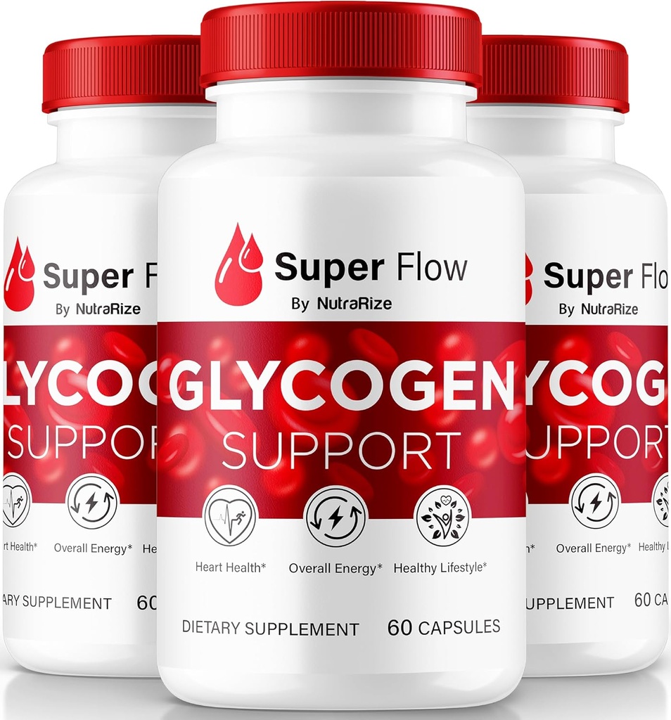 (3 Pack) Super Flow Glycogen, SuperFlow Glycogen Support Capsules, Super Flow Glyco Optimizer, Official SuperFlow Glyco Optimiser Caps, Super Flow Detox Cleanse, Super Flow Glycol (180 Capsules)