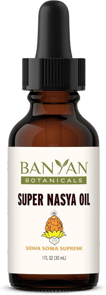 Banyan Botanicals Super Nasya Oil – Herbal Nasal Oil Drops with Rose & Sandalwood – Soothes The Nasal Passages ' Supports Healthy Respiration* – 1 oz – Non-GMO, Chemical Free, Cruelty Free